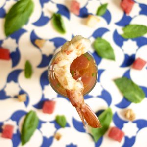 Gazpacho de sandía con gamba